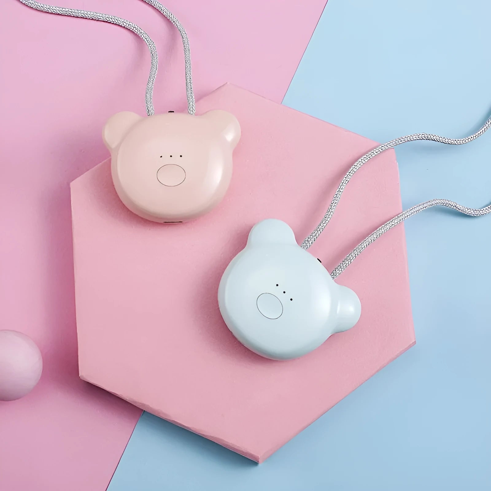 USB mini portable air purifier necklace in multiple colours with charging cable