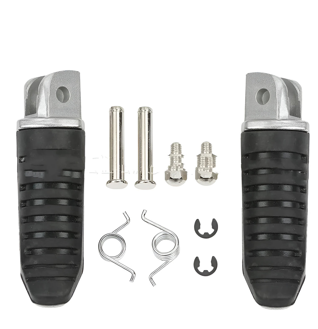 Black aluminium alloy motorcycle footpegs set for Suzuki GSX and V-Strom models