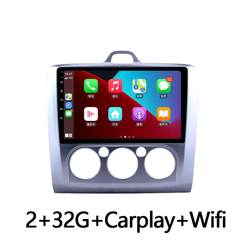 Volkswagen Fox centre console Android smart system with 9-inch touchscreen and manual air conditioner controls