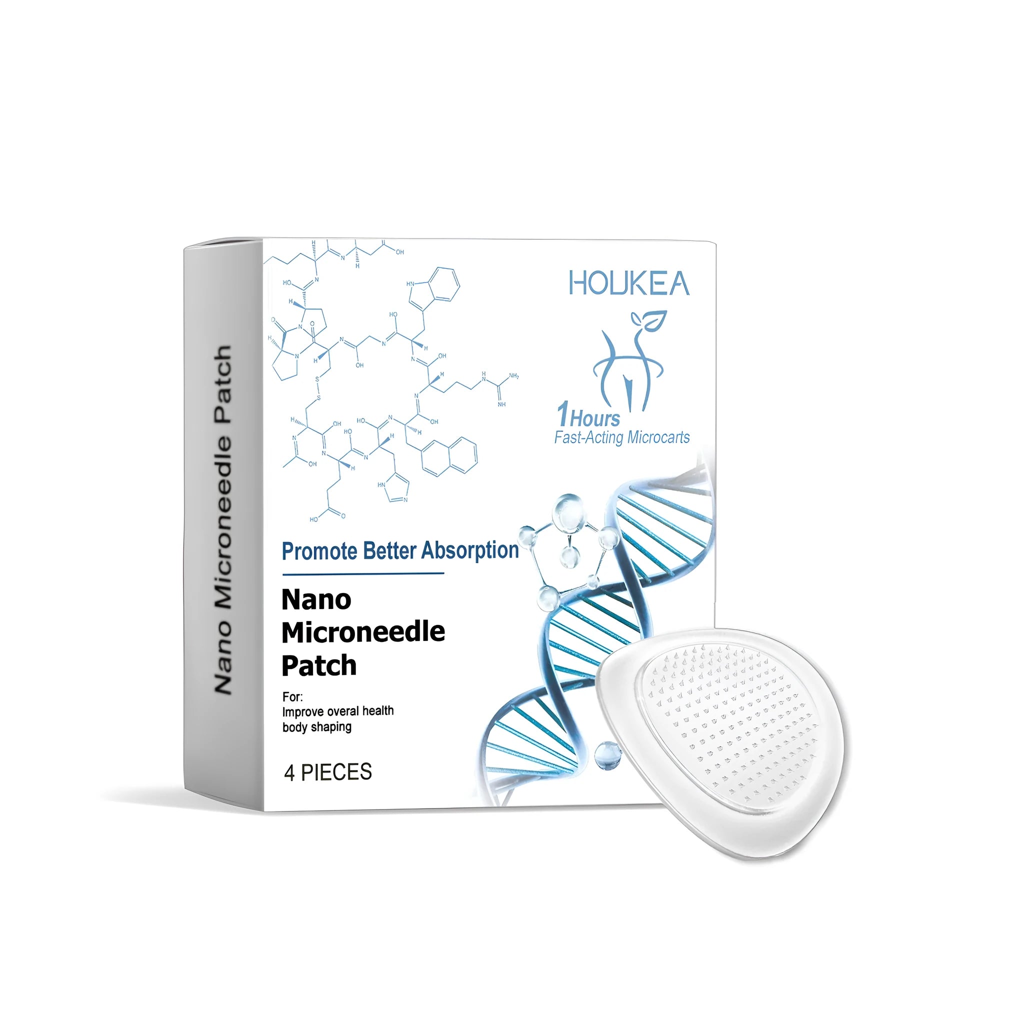 Nano microneedle facial patch pack containing 4 pieces with botanical ingredients