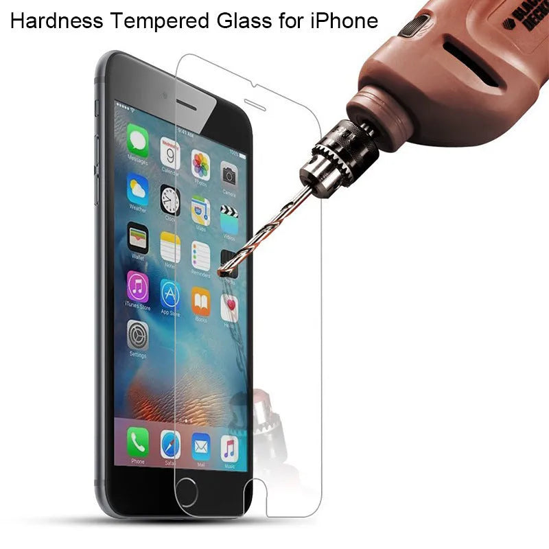 Tempered glass screen protector for iPhone with transparent anti-fingerprint surface