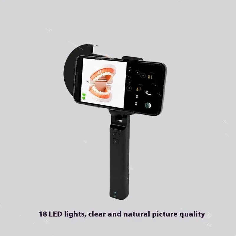 Black portable handheld LED fill light for photography and video measuring 14.5 x 25.8 x 4.7 cm