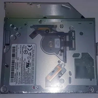 Silver external SuperDrive optical disc drive for MacBook Pro 13 inch laptop