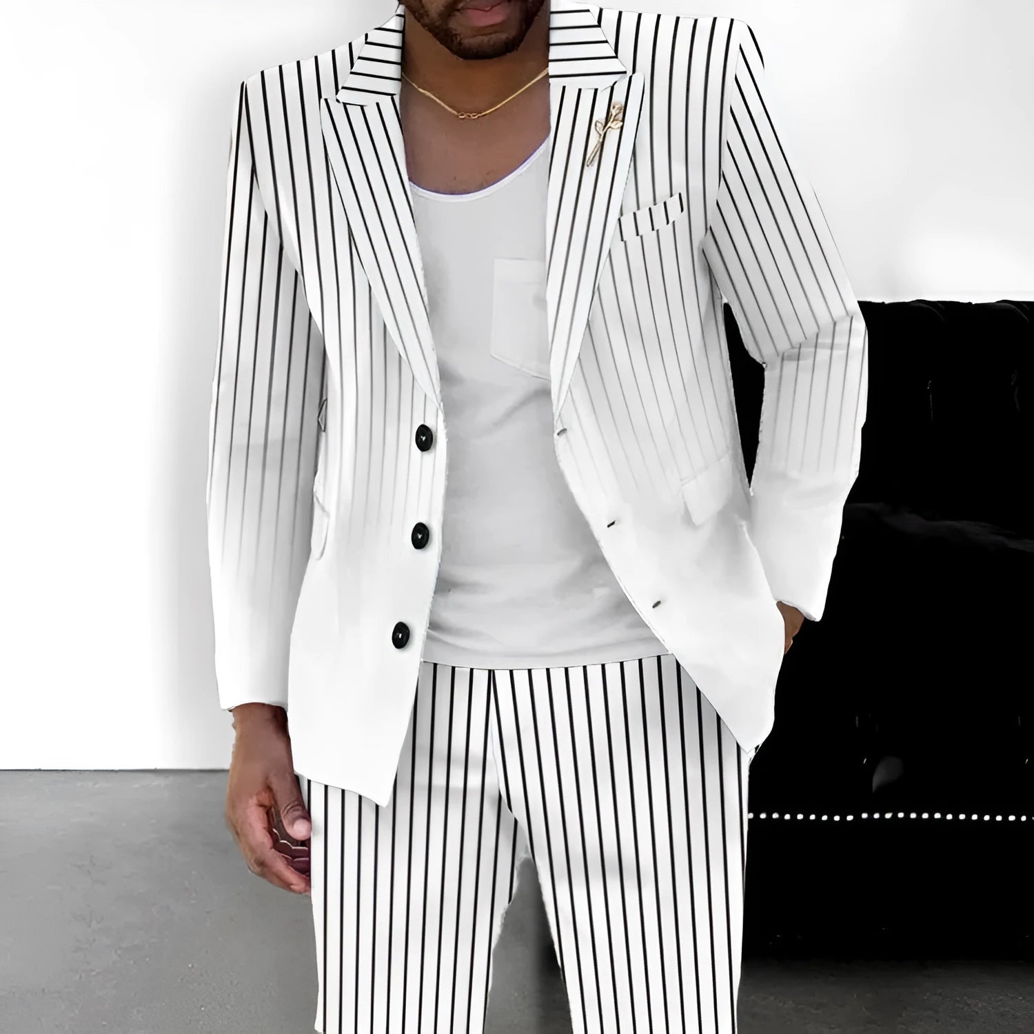 Men's slim fit gradient colour suit set with jacket and shorts, available in black, navy blue, pink, white, yellow, dark pink