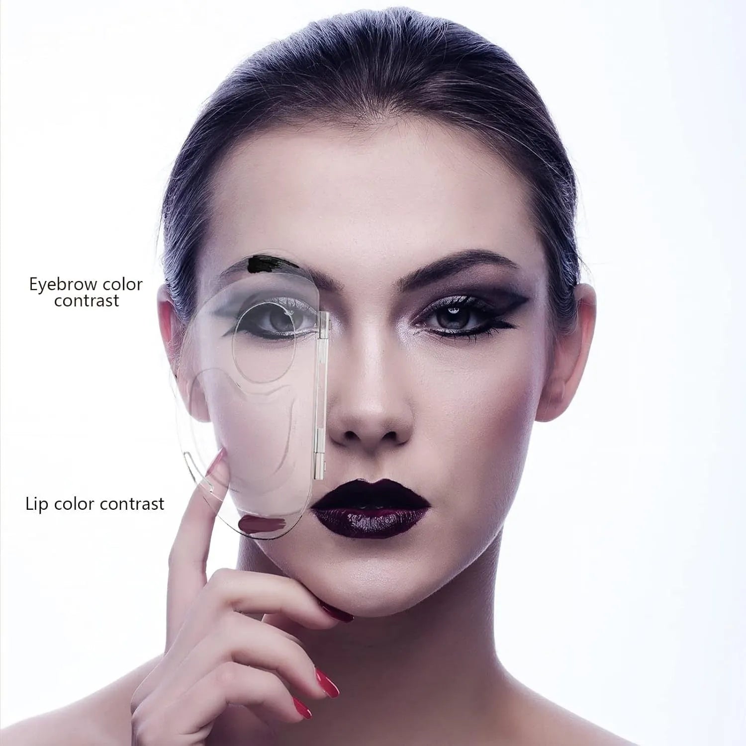 Transparent acrylic makeup mixing palette with storage groove and colour test zones