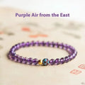 Purple lotus bracelet with retro style and mixed material construction for women