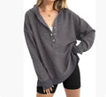 Women's loose casual sweater with raglan sleeves in peacock green colour
