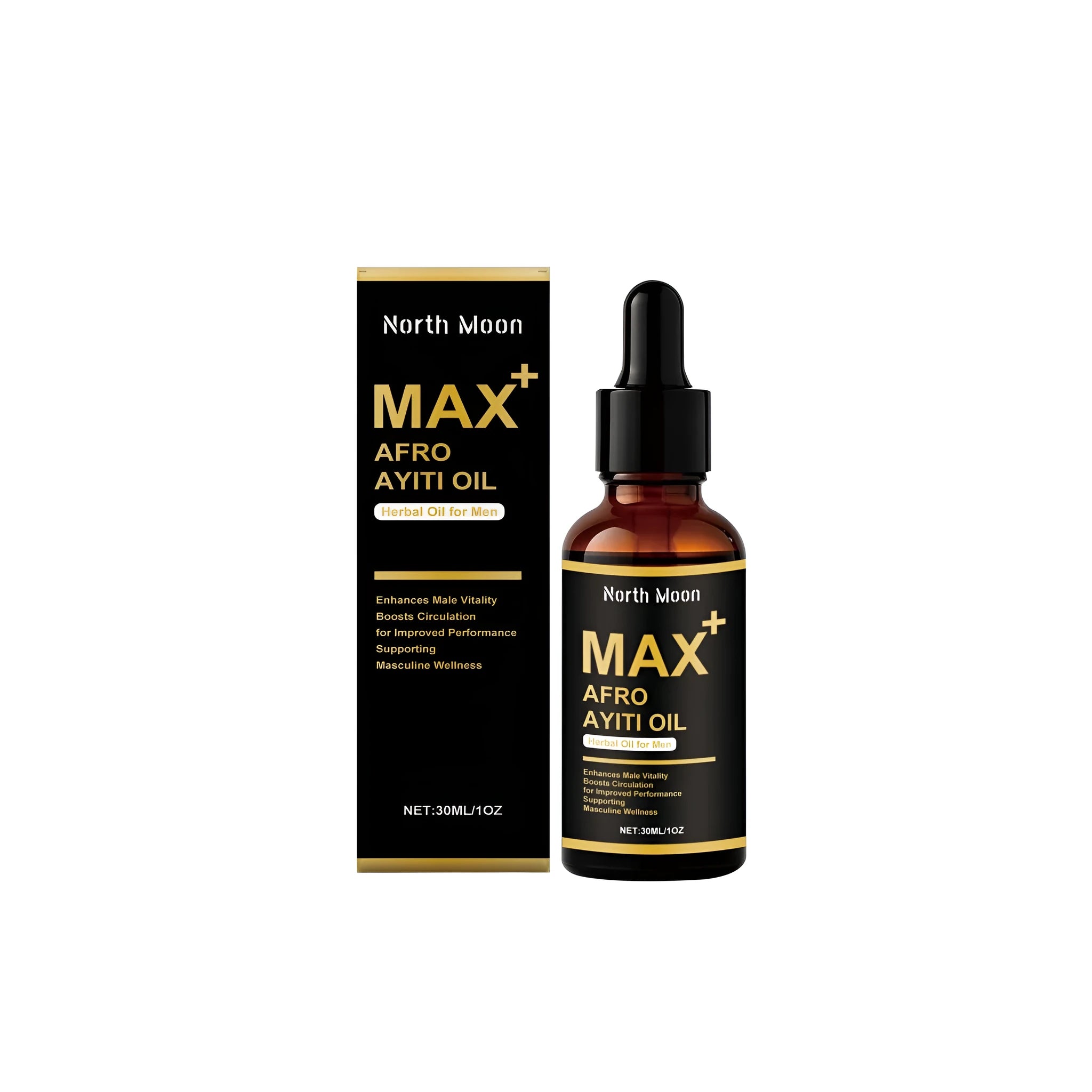 30ml bottle of male enhanced massage oil with ginger root extract