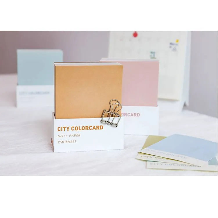 Creative city colour memo note cards rectangle 75x95mm paper notecards four designs