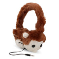 Hieha kids cartoon animal headphones with furry cushions and retractable cable in panda design