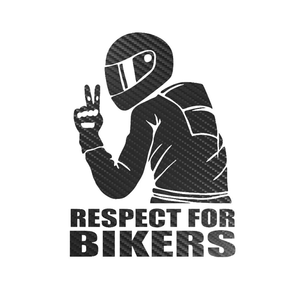 Respect For Bikers 15x11cm reflective decal sticker for automobiles in six colour options