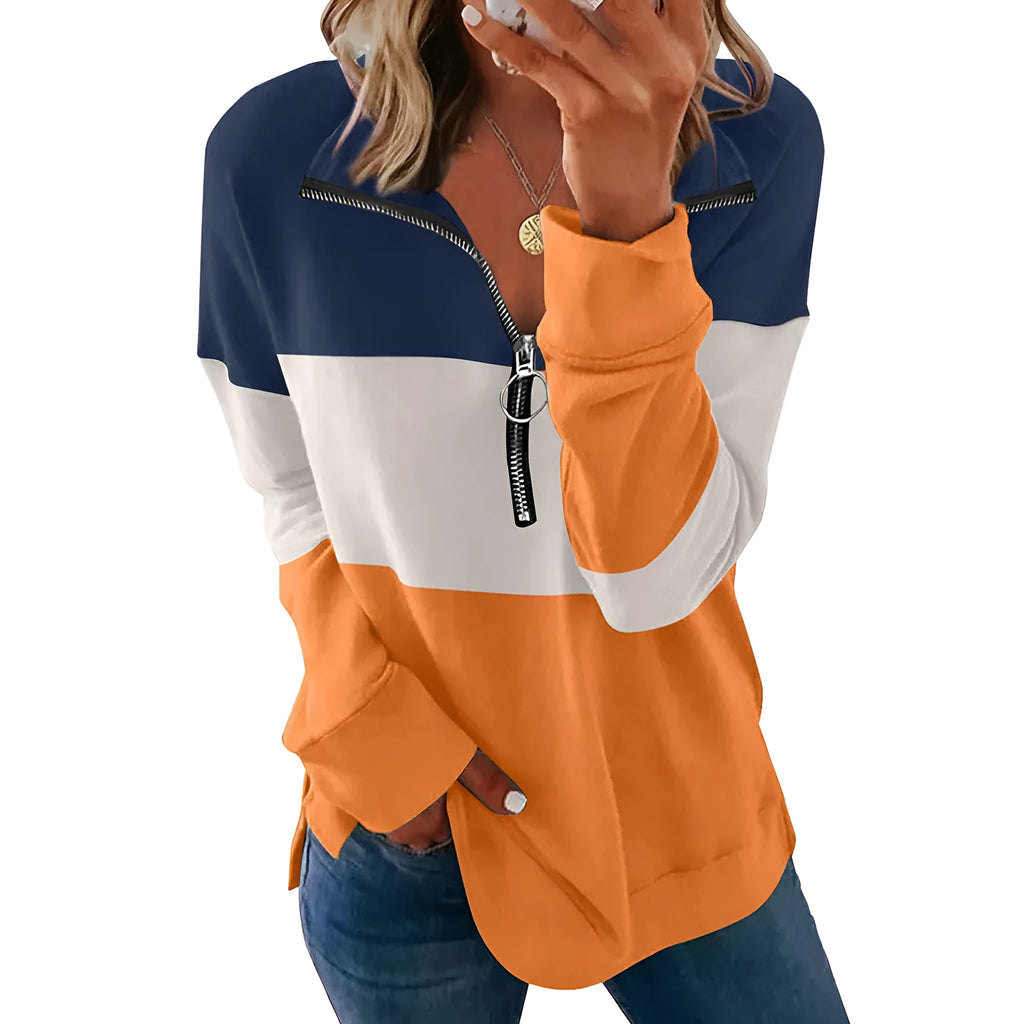 Women's loose long-sleeved leopard print pullover sweater in polyester fabric
