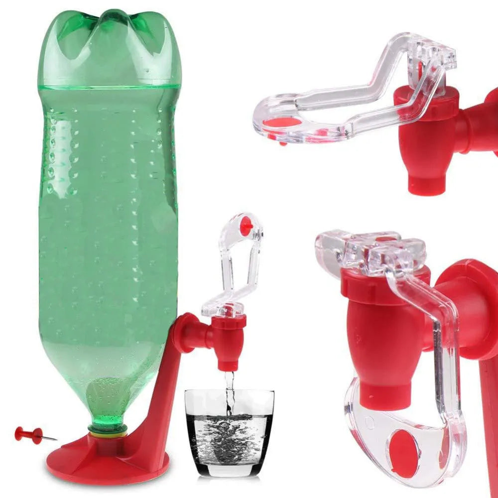 Red Magic Tap soda dispenser pump attached to a 2 litre bottle