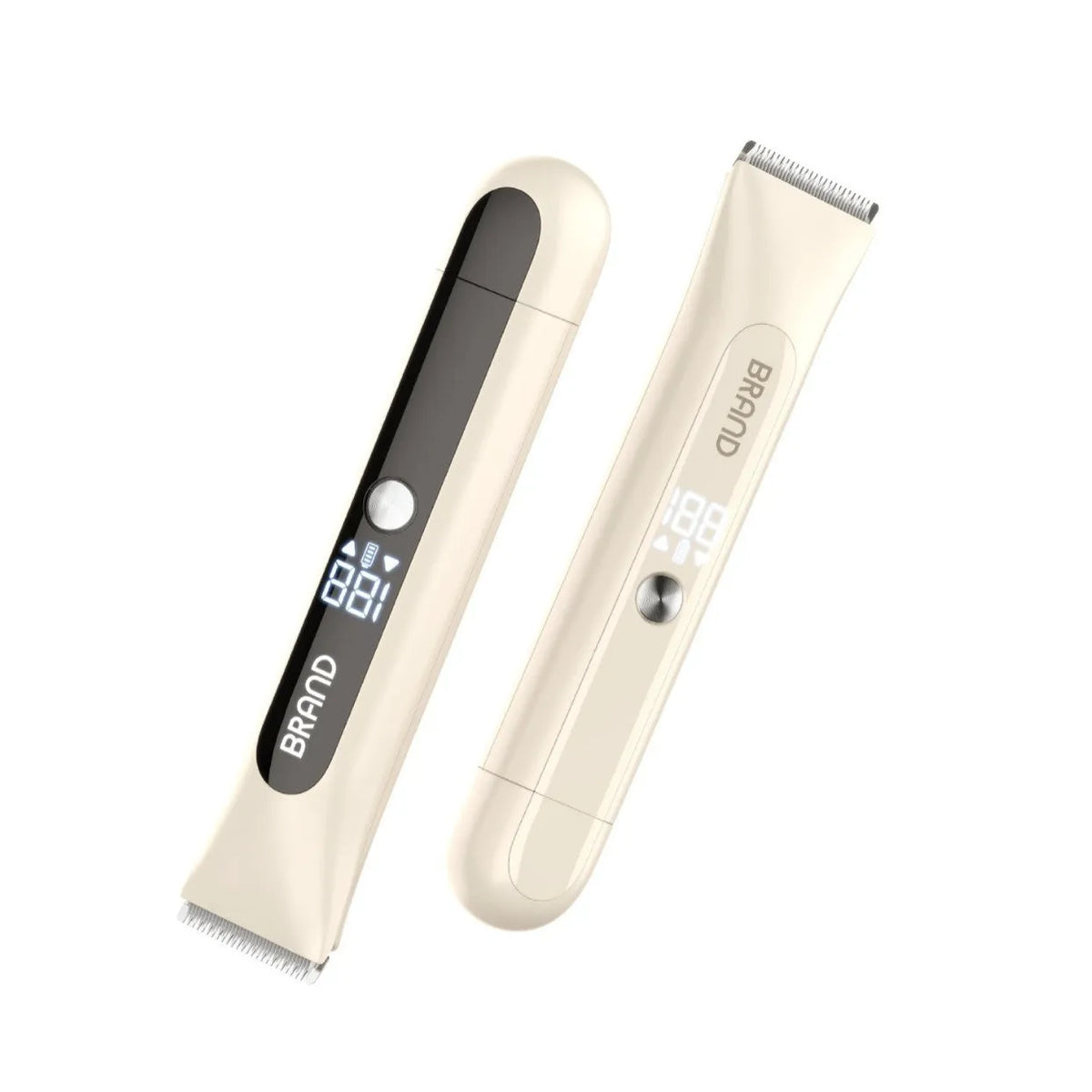 Women's double-headed electric hair removal device with USB cable, available in blue, gold, and purple colours
