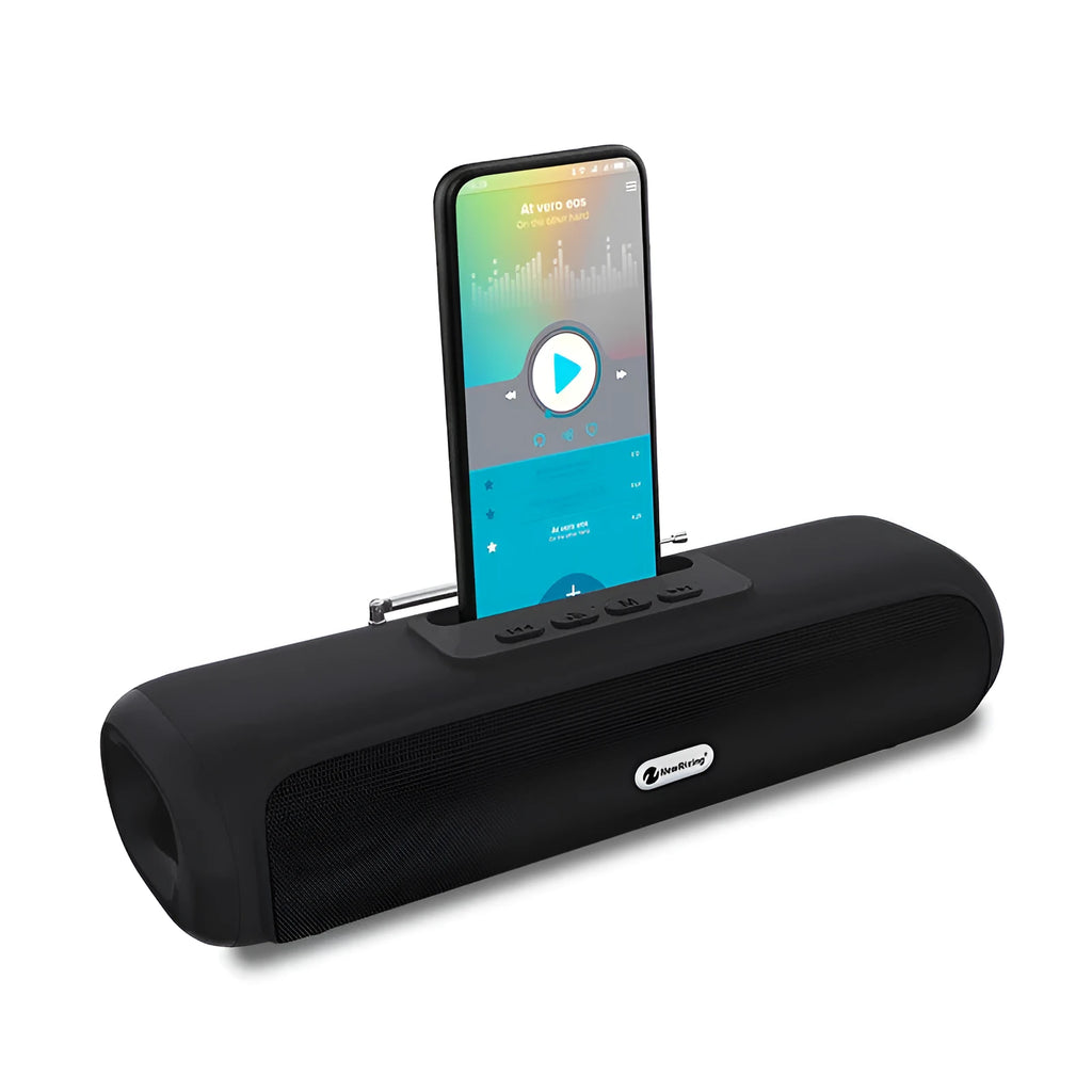 Wireless desktop long strip subwoofer in black, blue, red or silver grey with USB charging port
