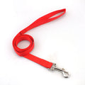 Solid colour polyester dog hand holding rope in blue, shown with a choice of width specifications.