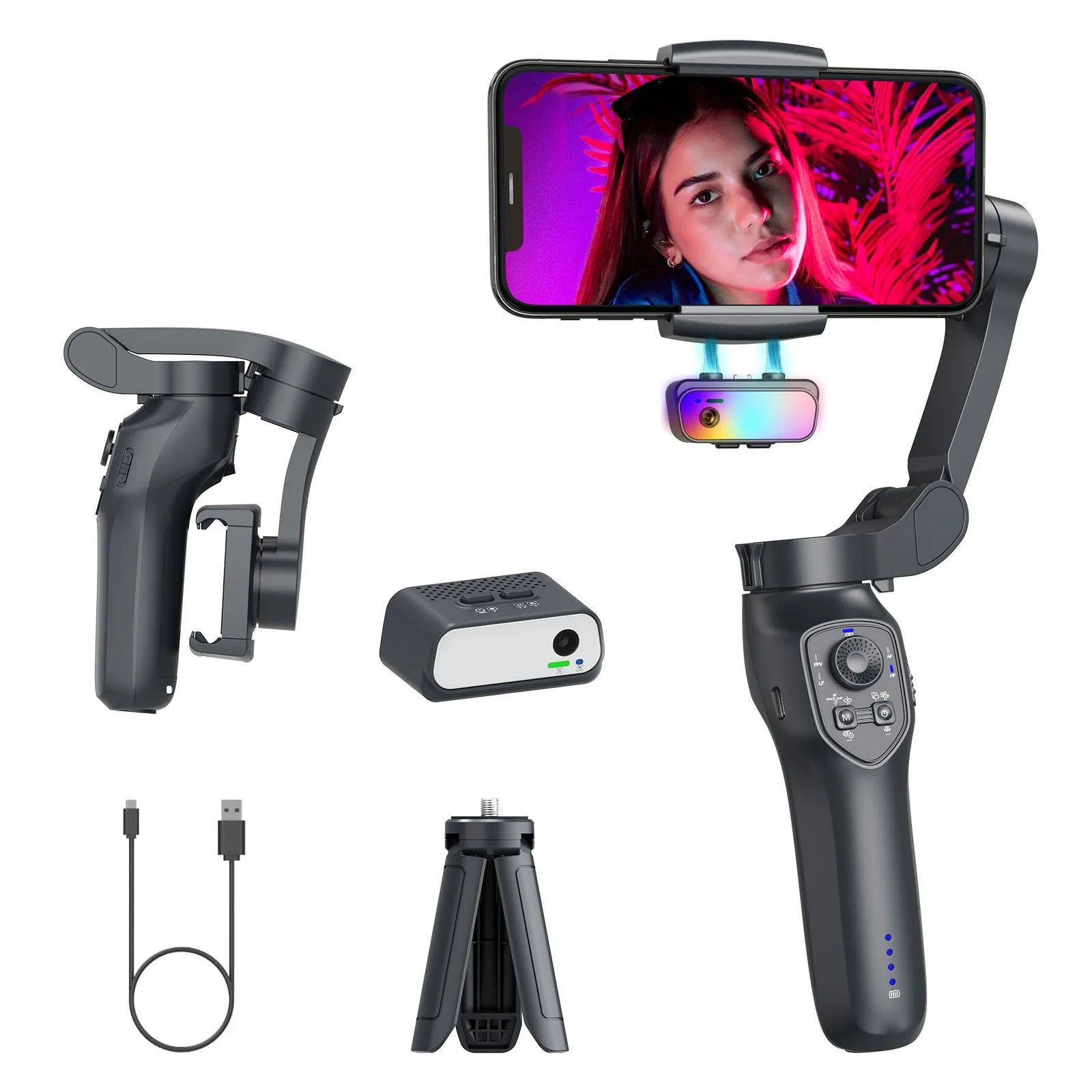 RK series foldable handheld smartphone gimbal stabiliser in L7Cpro gun colour.