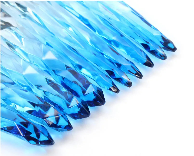 10 crystal diamond foundation brushes with synthetic bristles in black blue red yellow colour options