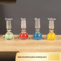 7cm coloured glass tobacco pipe with transparent trumpet shape in four colour options