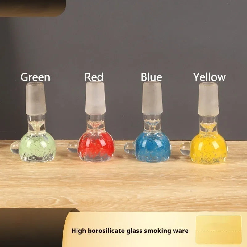 7cm coloured glass tobacco pipe with transparent trumpet shape in four colour options