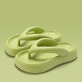 Thick-soled EVA flip-flops with decorative bow in black, green, pink, rose red, or white