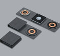 Black transparent Magsafe three-in-one magnetic wireless charging station with TYPE-C interface