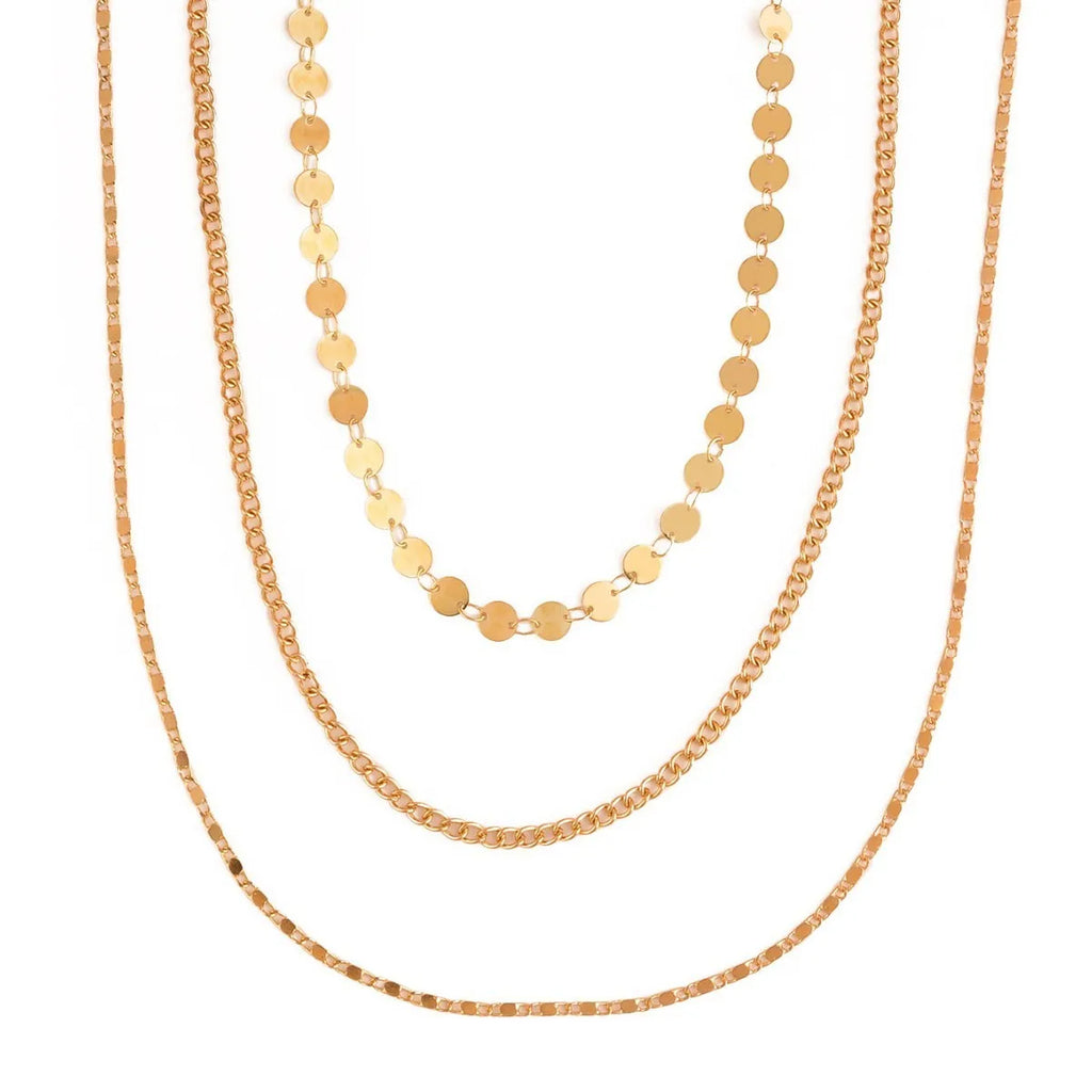 Ferrero Double Hole Wafer Necklace Set electroplated iron U-shaped chic style 0512 colour