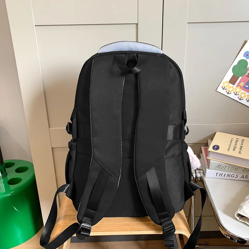 Waterproof nylon high school student backpack in multiple colours with pendant options