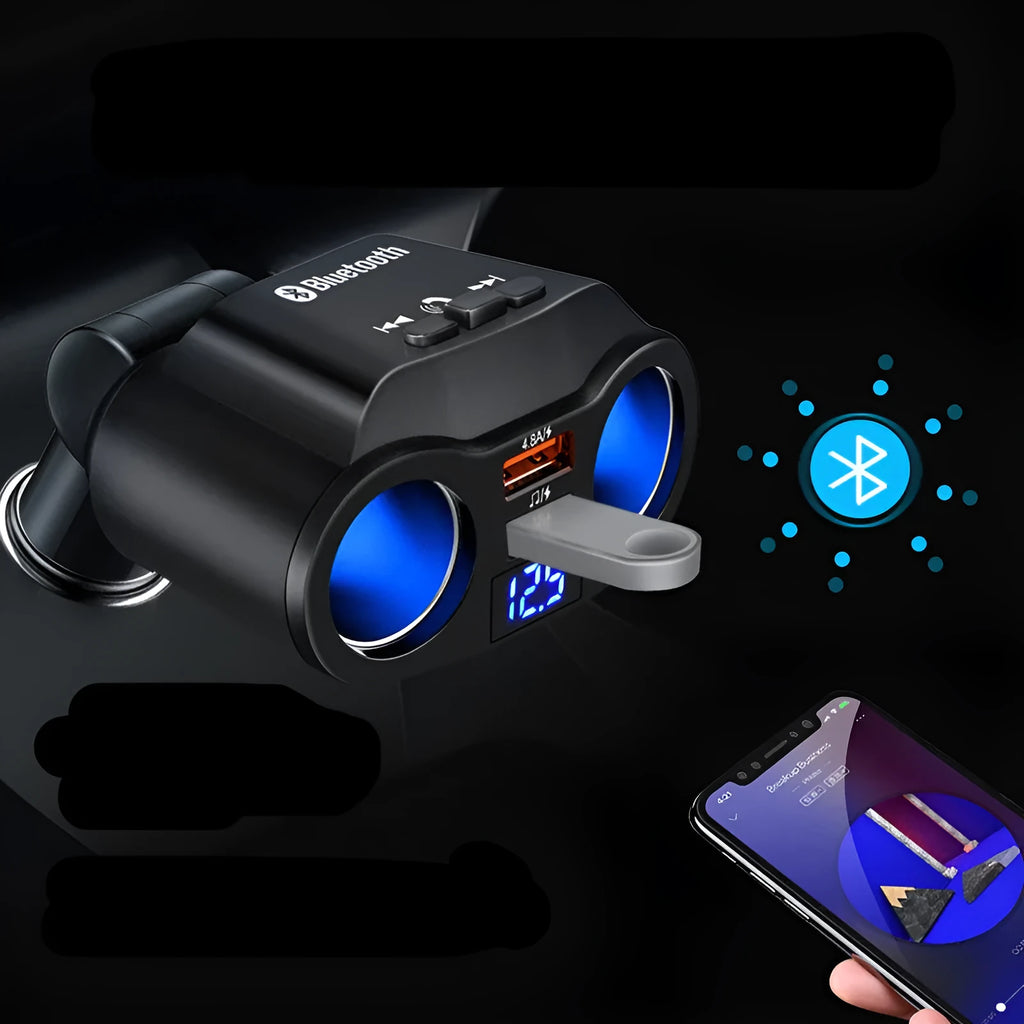 Car Bluetooth FM transmitter MP3 player with cigarette lighter plug in black and white colour options