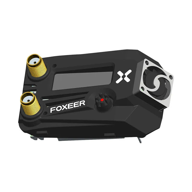 Black Wildfire FPV glasses with dual receiver system, lightweight 58g design for drone racing