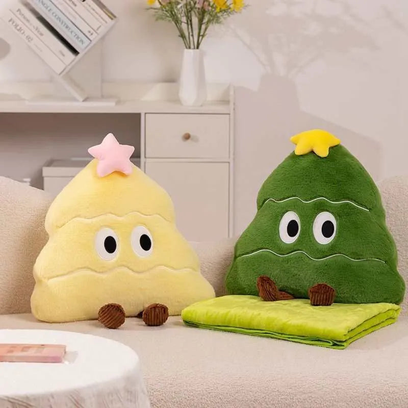 55cm Christmas tree pillow plush sleeping doll in green colour with PP cotton filling