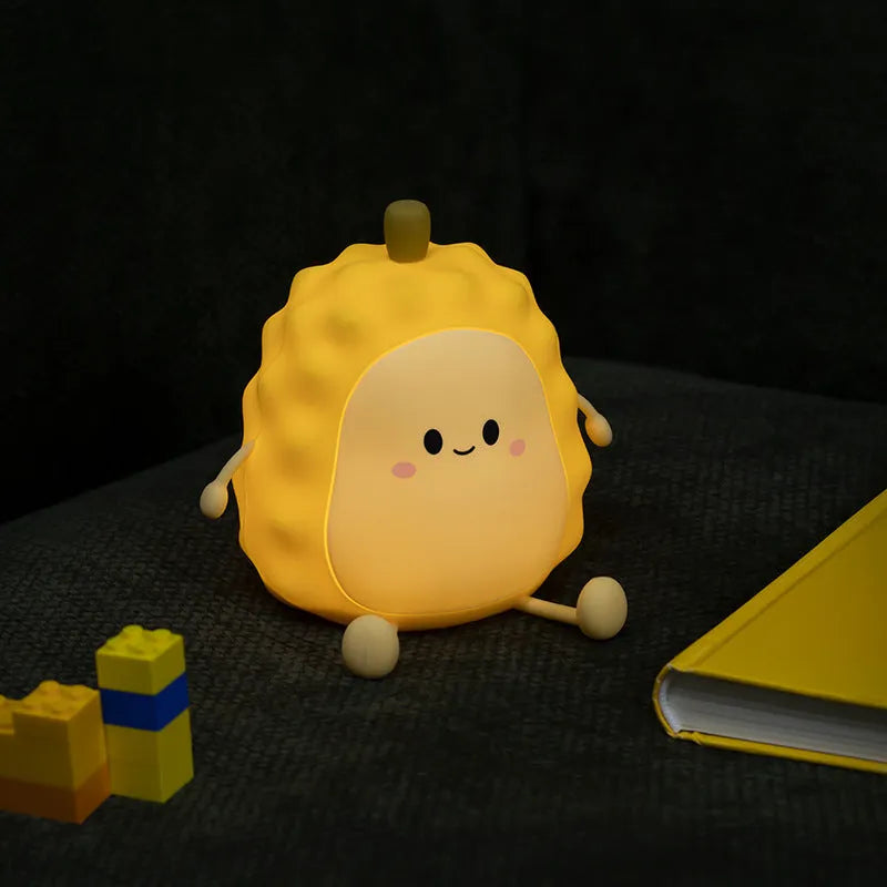 Durian silicone night light desk lamp with 1200mAh battery, 126x116x117mm, geometric cartoon design
