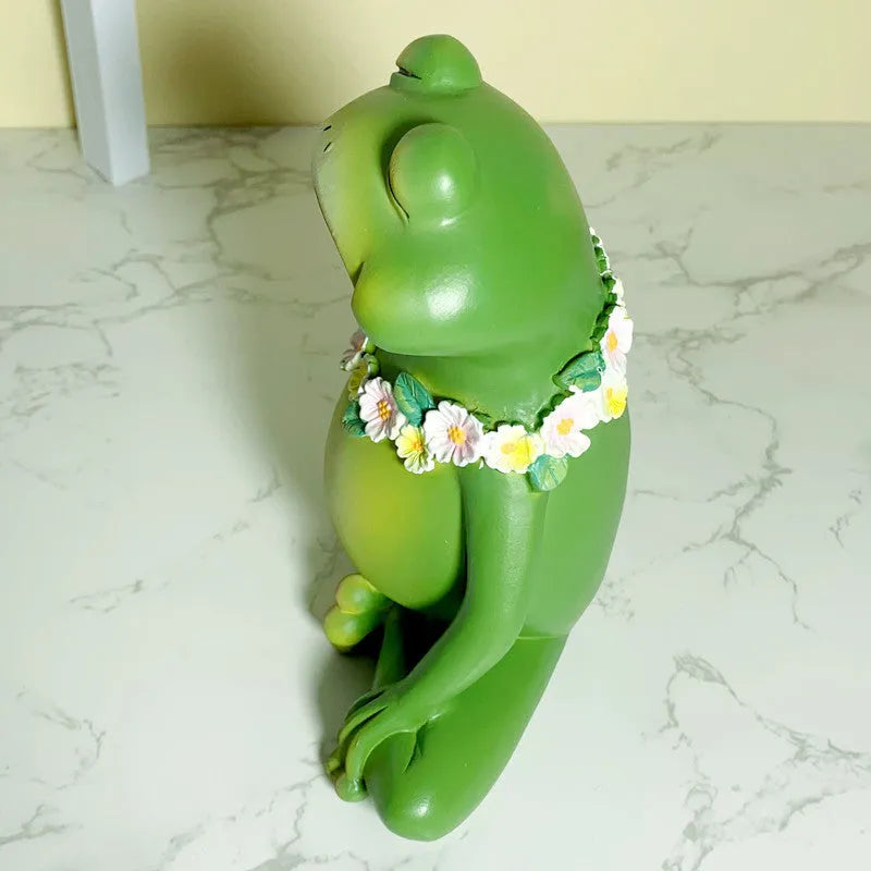 Magic Yoga Frog home ornament in RDW123 colour, a European style plastic and resin micro landscape decoration.
