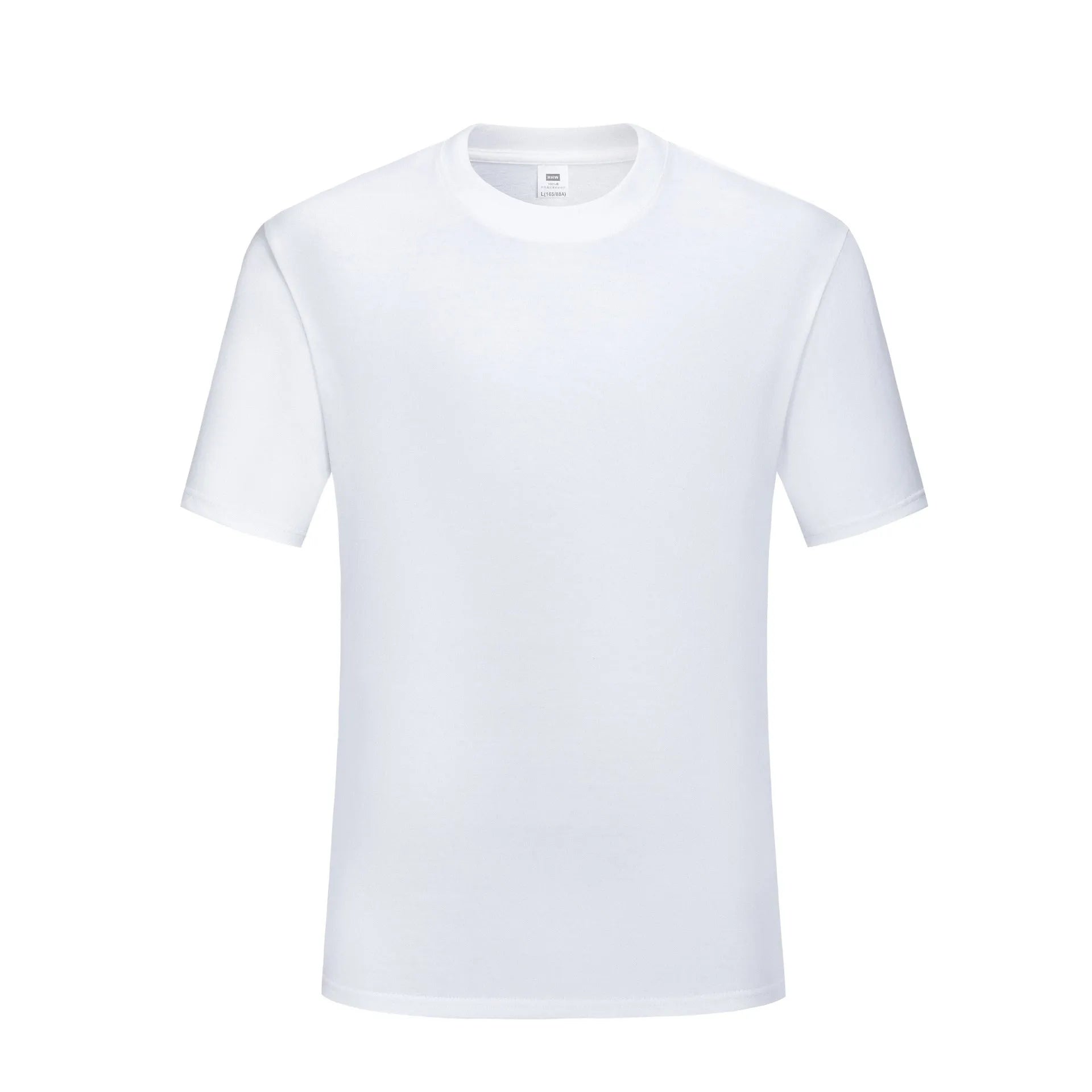 Men's black and white loose fit cotton t-shirt showing front view with round neck design