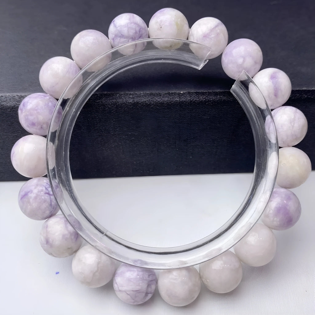 Purple turquoise women's bracelet with adjustable closure showing natural gemstone beads