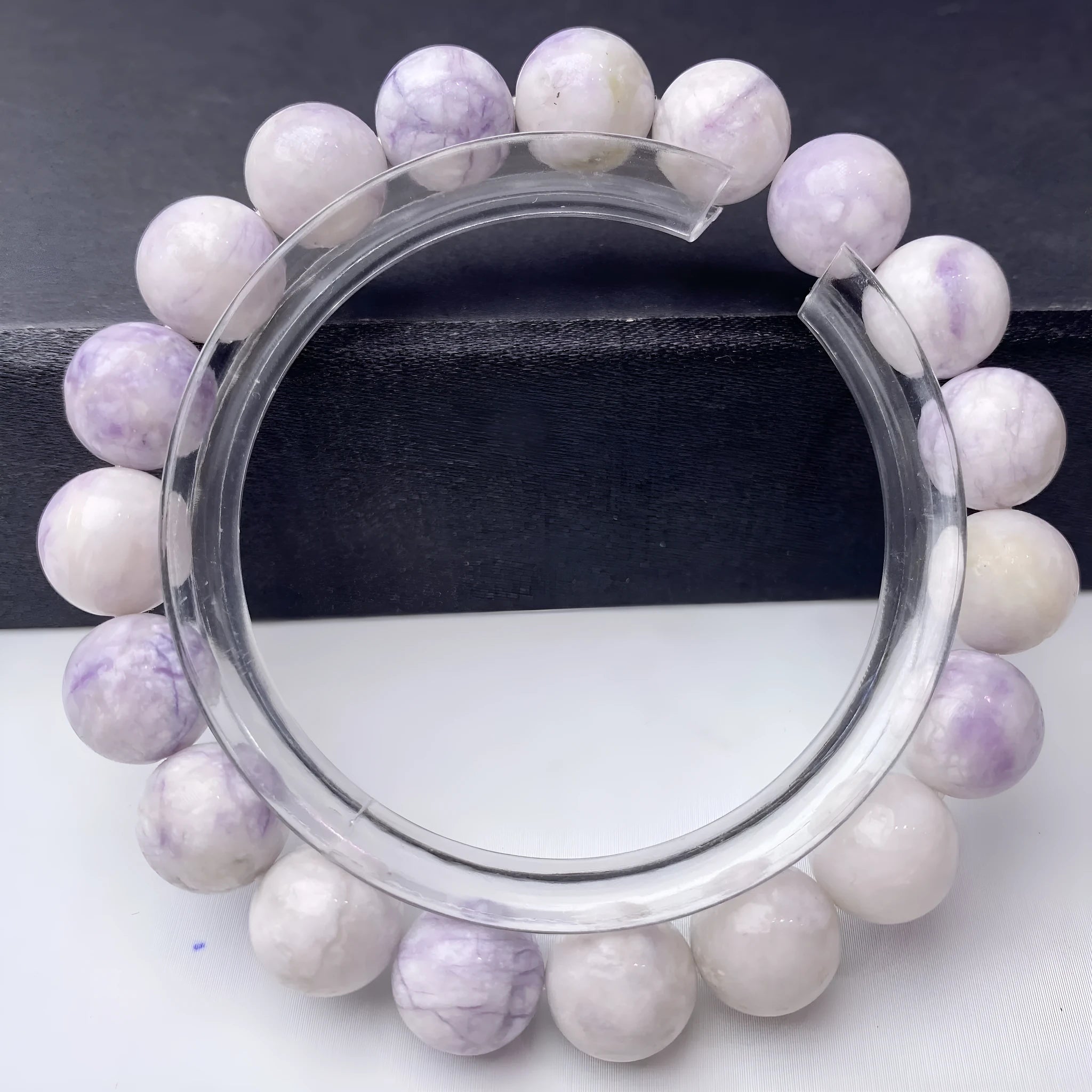 Purple turquoise women's bracelet with adjustable closure showing natural gemstone beads