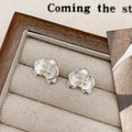 Retro flower earrings with petal design in gold and silver electroplated finishes