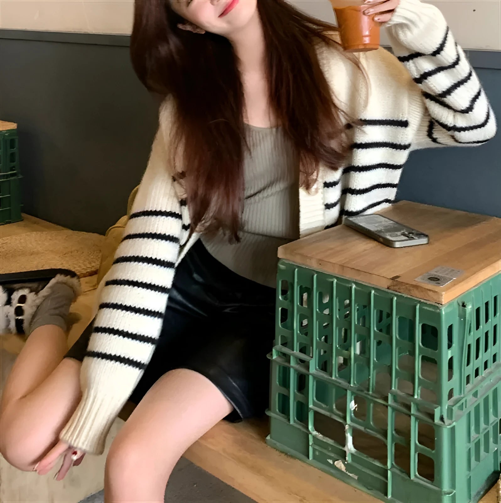 Button-front cardigan with 3D pattern in polyester fabric
