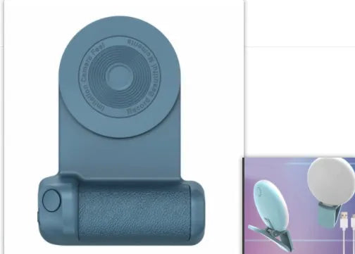 Black magnetic camera handle bracket holding smartphone with rotatable design and ergonomic grip
