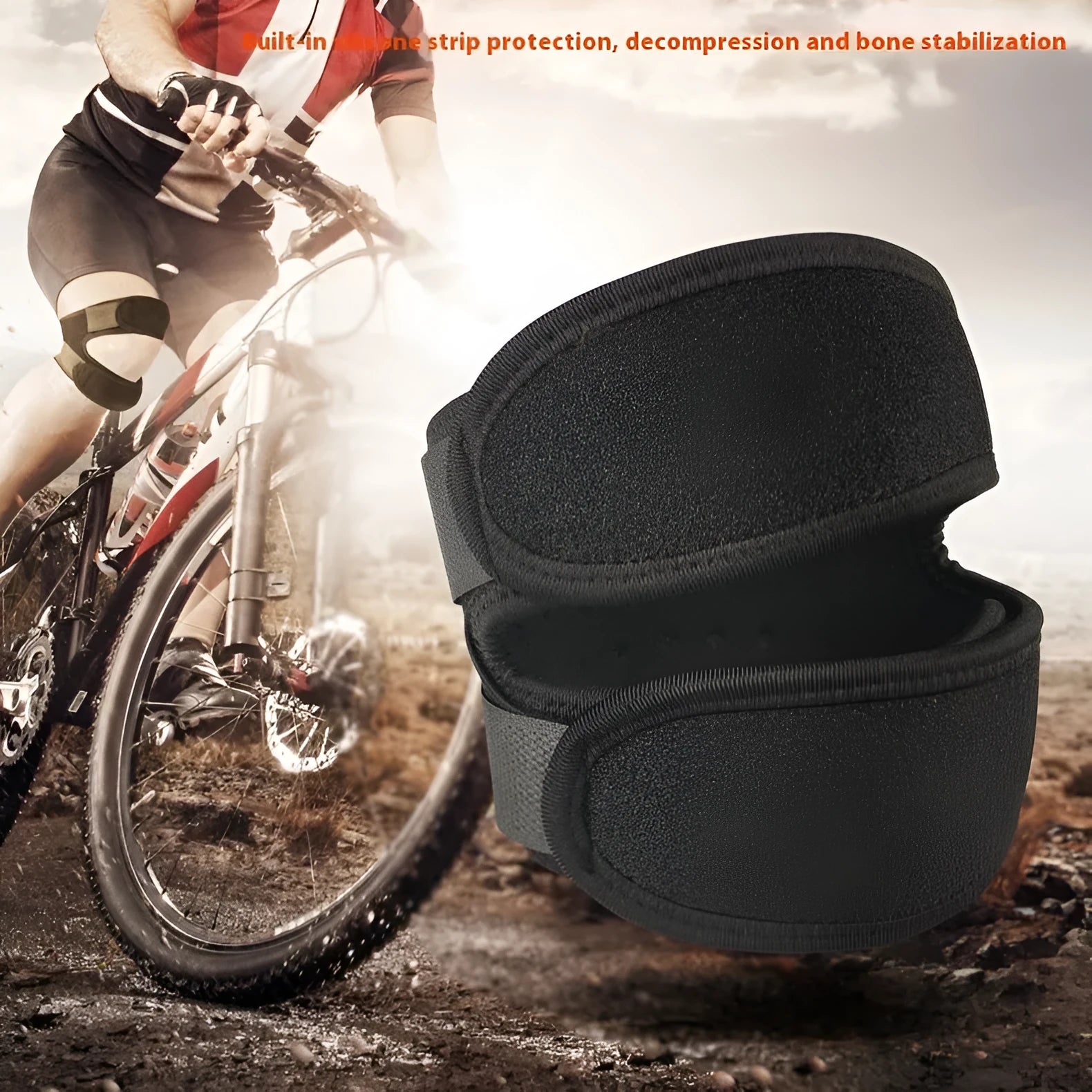 Black shock absorption sports leggings or knee pads for basketball and football.