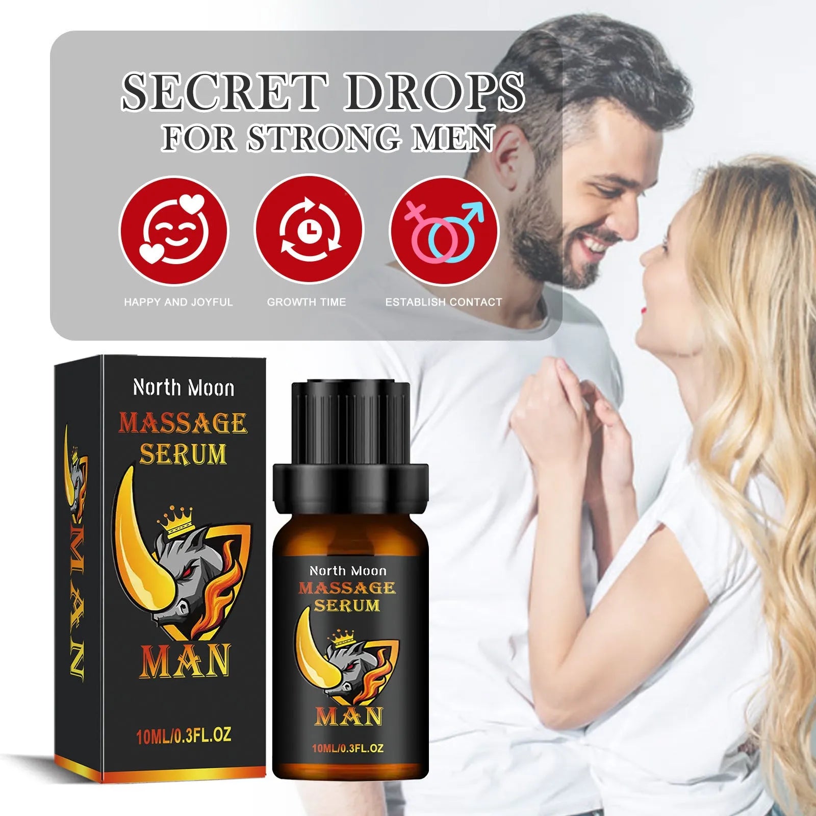 10ml bottle of men's body care essential oil with ginger for massage.