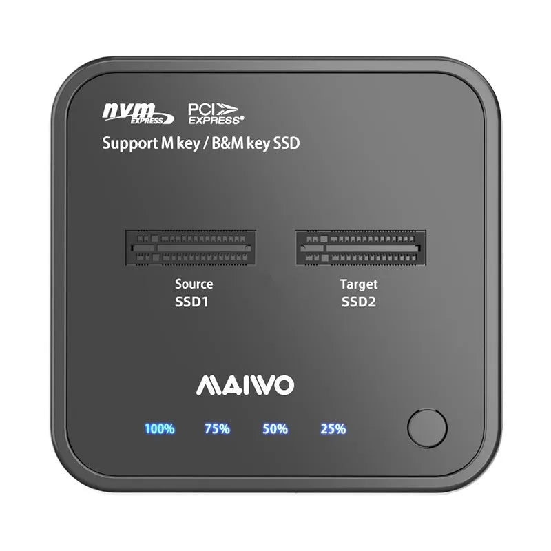 MAIWO K3016 M.2 solid state hard disk docking station with USB C cables and power adapter