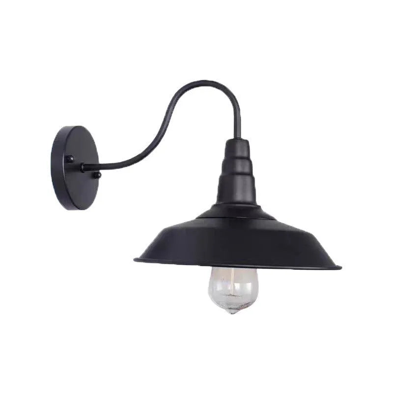 Retro style villa courtyard wall lamp in copper or silvery finish with angle mounting options
