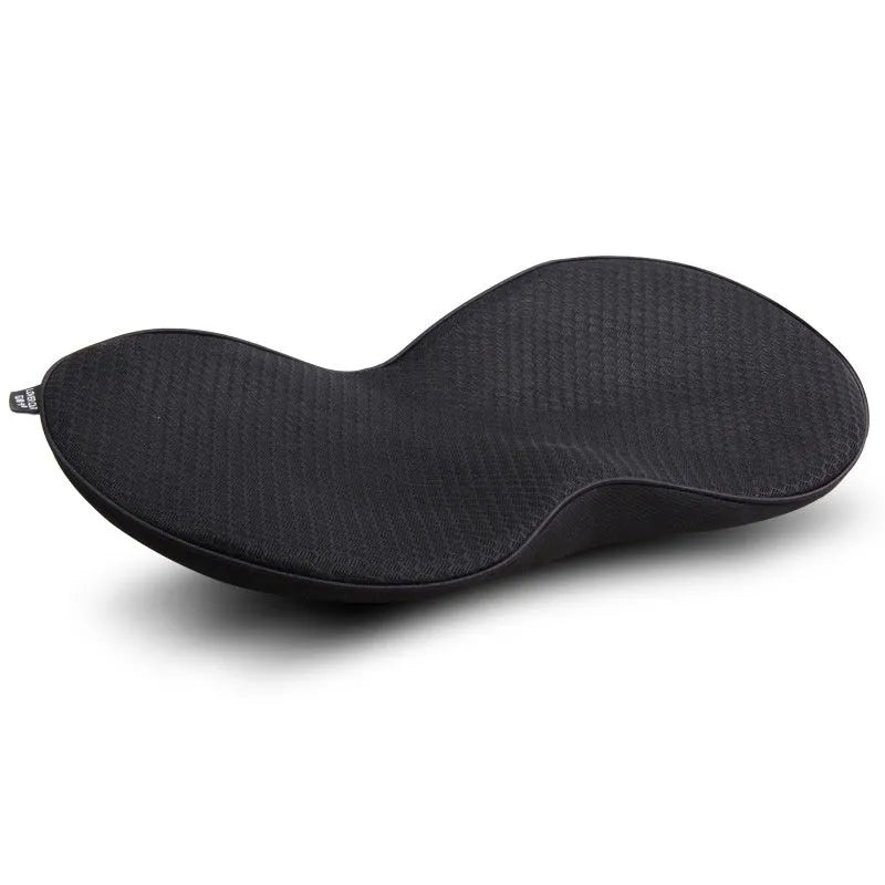 Flat car seat cushion with memory foam filler in beige colour on vehicle seat