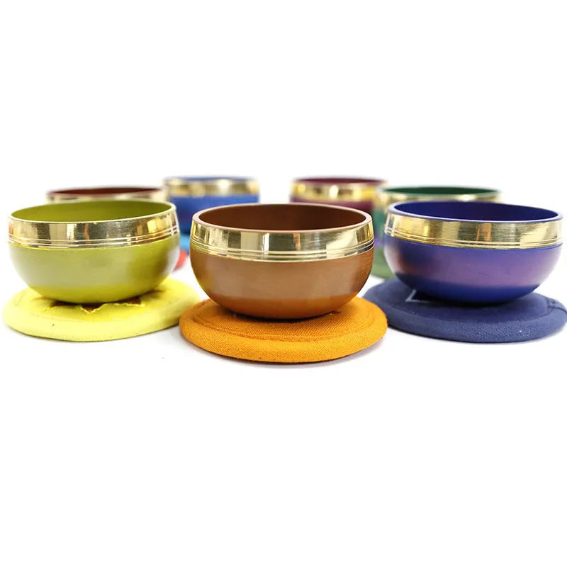 Handmade Himalayan singing bowl percussion instrument in one of seven colours, measuring 7.8cm.