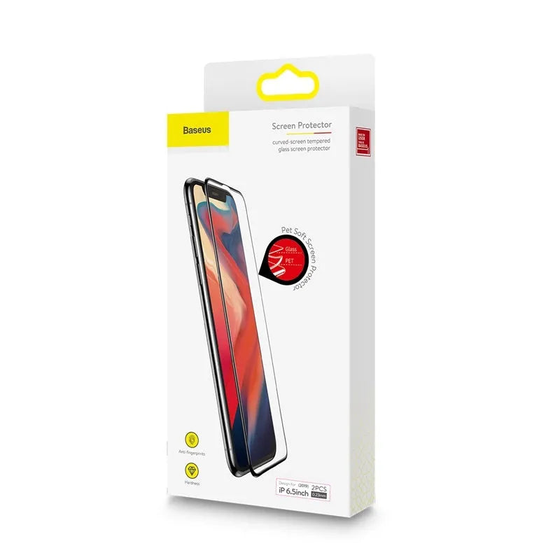 0.23mm curved tempered glass screen protector in black for iPhone X XS 11 Pro 5.8 inches, with non-broken edge and film artifact