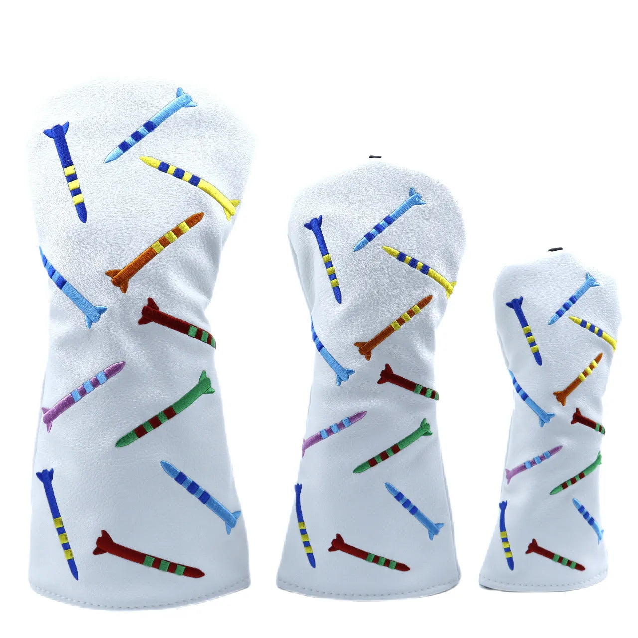 Black and white PU wooden pole sets in large, medium, and small sizes for golf and fitness.