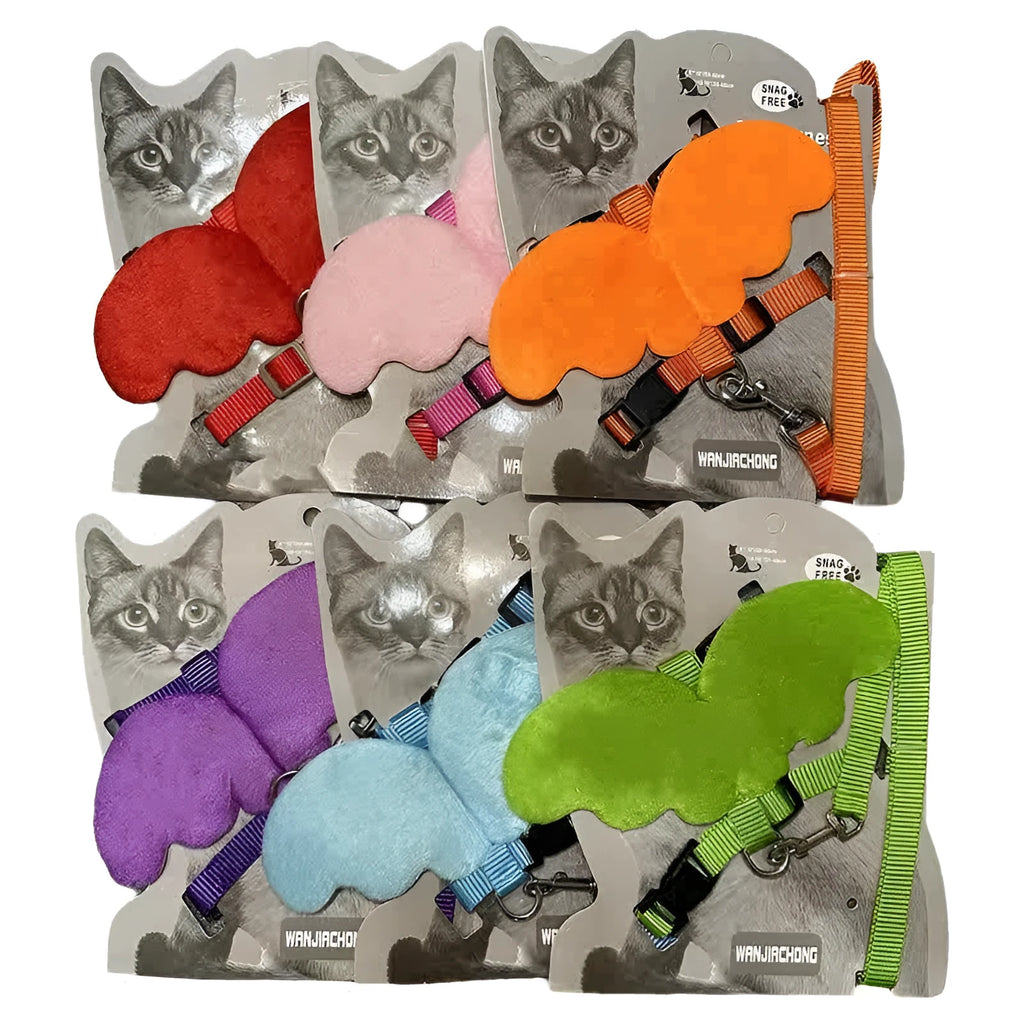Pet chest strap harness in multiple colours for cats and dogs under 6kg with hand-holding rope