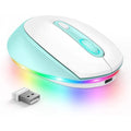 Ultra-lightweight 24g wireless rechargeable mouse in assorted colours on a desk