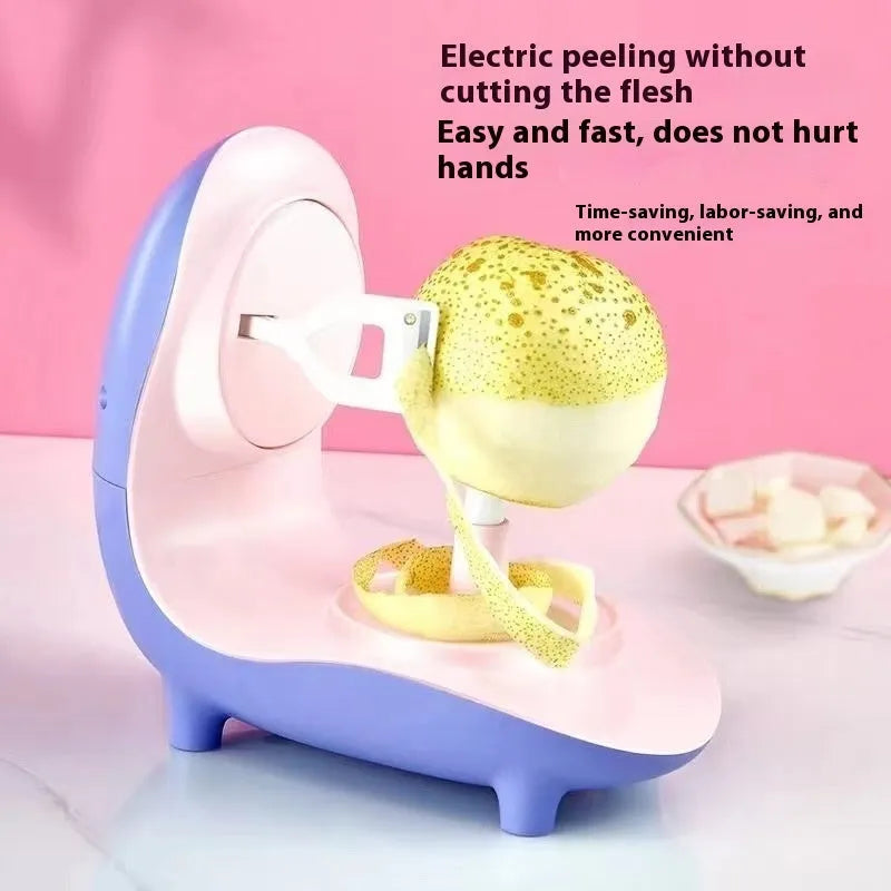 Purple household multi-function USB charging electric peeling machine with stainless steel blade
